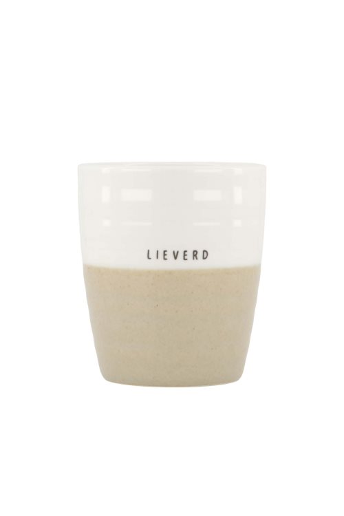 koffiemok lieverd wit/zand