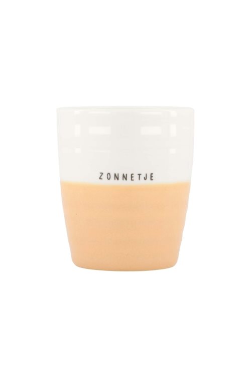 koffiemok zonnetje wit/perzik