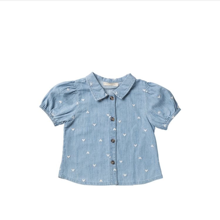 Slub Denim | Puff Sleeve Shirt
