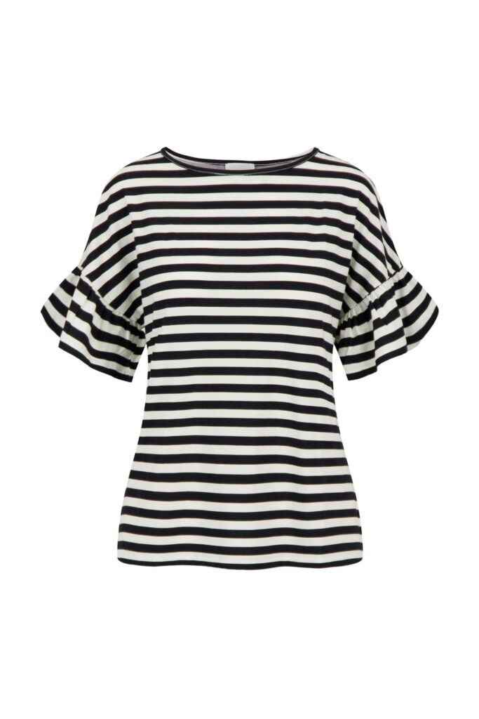 T-shirt met vlindermouw streep